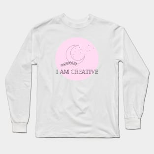 Affirmation Collection - I Am Creative (Pink) Long Sleeve T-Shirt